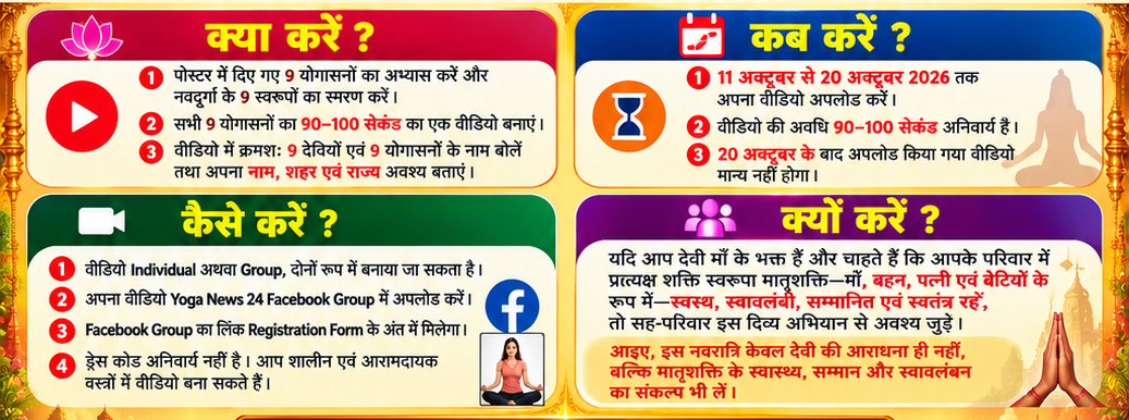 Navratri 9 Days 9 Yogasanas World Record Event – क्या करें, कब करें, कैसे करें और क्यों करें